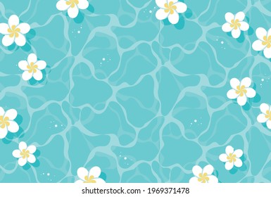 vector background with plumeria flowers floating in water for banners, cards, flyers, social media wallpapers, etc.