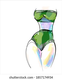 
VECTOR Fondo con la chica guapa de plump en un traje de tracksuit. chica, mujer,  modelo, belleza, logotipo, fitness 