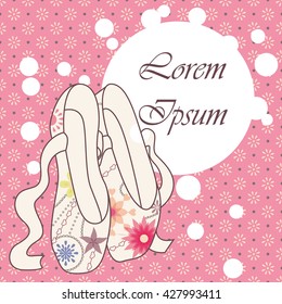 vector background with pointe shoes vintage