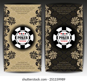 Vector background. Poker and casino chip. Texas holdem. All-in.