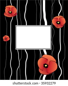 vector background with poppy flowers.