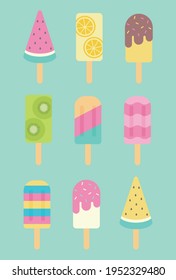 vector background with popsicles for banners, cards, flyers, social media wallpapers, etc.