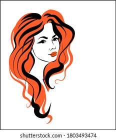 VECTOR Background with a portrait of the beautiful young woman