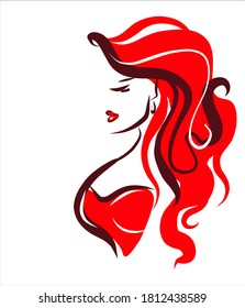         VECTOR Background with a portrait of the beautiful young girl 