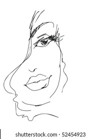 VECTOR background with a portrait of the beautiful young girl