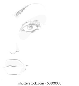 VECTOR   background with a portrait of the beautiful young girl