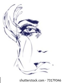 VECTOR background with a portrait of the beautiful young girl