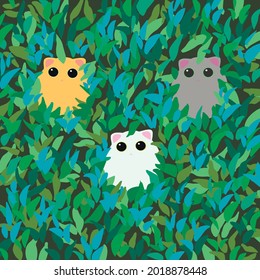 Vector background, a postcard with cute cartoon cats.