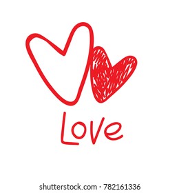 Vector background. Postcard for the holiday St. Valentine's Day. Two hearts.Eps10.