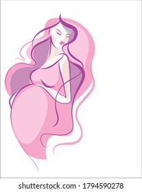 VECTOR background with a pregnant woman

