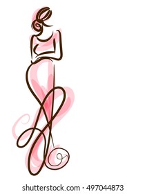  VECTOR background with a pregnant woman