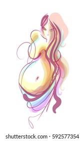 
 VECTOR background with a pregnant woman
