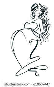  VECTOR background with a pregnant woman