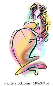  VECTOR background with a pregnant woman