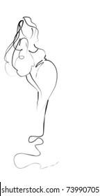 VECTOR Background with the pregnant     woman