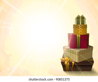 Vector background with presents . eps10