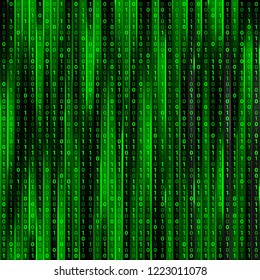 Vector background programming and binary code. Cyberspace background on the basis of the matrix and hacker programs