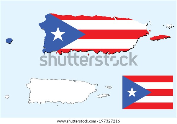 Vector Background Puerto Rico Map Flag Stock Vector Royalty Free