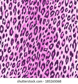 Vector background of purple leopard skin. Seamless pattern.