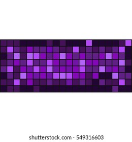 Vector background. Purple pixel banner.