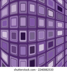 Vector background of purple  squares with rounded corners. 