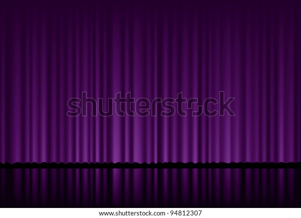 Vector Background Purple Velvet Curtain Stock Vector (Royalty Free