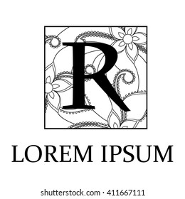 Vector background with R letter