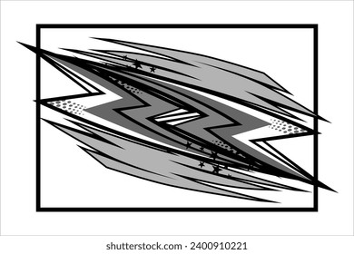 Vector Background Racing Abstract design with unique line patterns and with elegant grayscale color blend and star effect