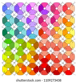 Vector background. Rainbow floral pattern.