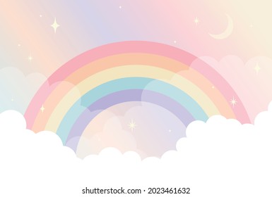 vector background with a rainbow in the sky for banners, cards, flyers, social media wallpapers, etc.