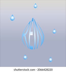 Vector background with raindrops and inscription