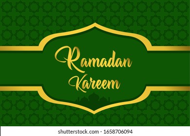 Vector Background Ramadan Kareem green and gold color perfect for greetings ramadan month