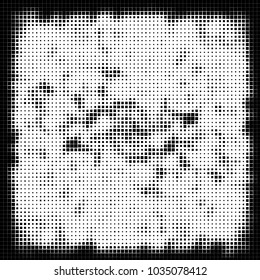 Vector background with random black squares. Abstract ornament. Modern abstract pattern