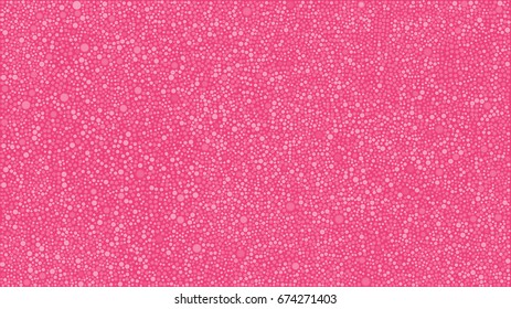 Vector background with random small polka dots, points, circles, halftone. Abstract multi pink pattern for background, banner, card. Dotted template. Stylish banner with randomly disposed spots.