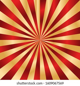 Vector background. The ray of light background is red and golden gradation with a luxurious appearance. Background, wallpaper, illustration