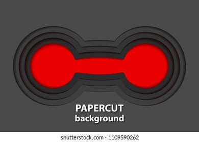 Vector background with red and black paper cut shapes. 3D abstract paper art style, design layout for business presentations, flyers, posters, prints, decoration, cards, brochure cover.