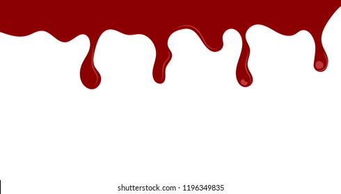 Vector background with red blood color dripping. Vector illustration.