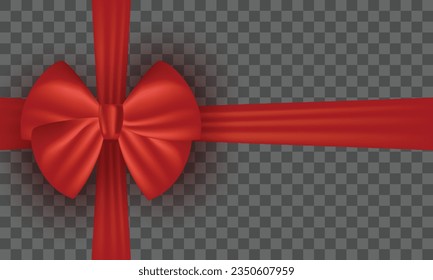 Vector background with a red bow isolated on tranparent.