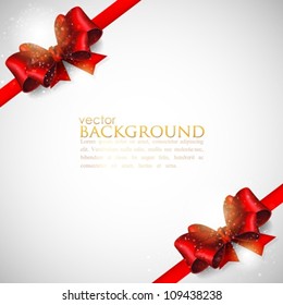 vector background with red bows and ribbons