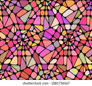 Vector background with a red broken stained glass.  Broken window
