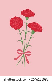 vector background with red carnations for Mother’s Day banners, cards, flyers, social media wallpapers, etc.