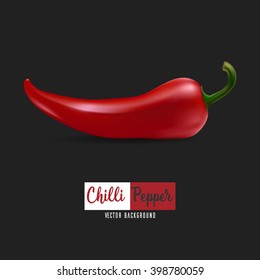 Vector background with red chilli pepper