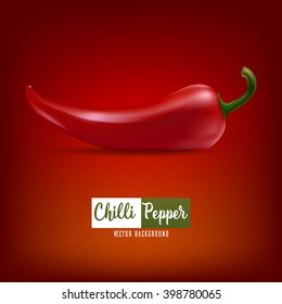 Vector background with red chilli pepper