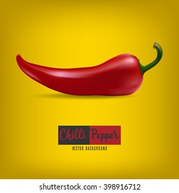 Vector background with red chilli pepper