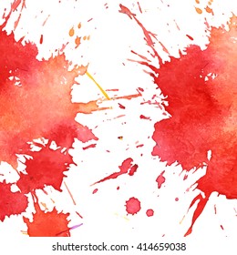 Vector background. red color watercolor splash.