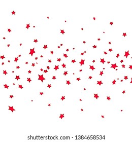 vector background with red flying stars, template 2d