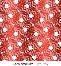 Vector Background with Red Geometric Rounded Striped Line.
