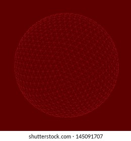Vector background of a red globe.