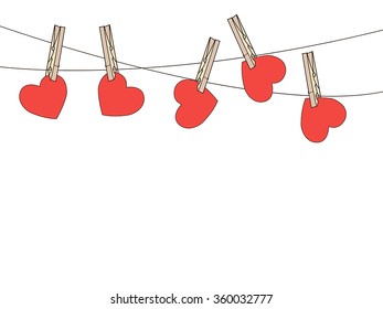 Vector background with red heart