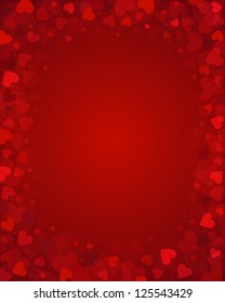 Vector background from red hearts